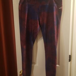 bcg leggings, size XL burgundy,navy/cobalt blue.
